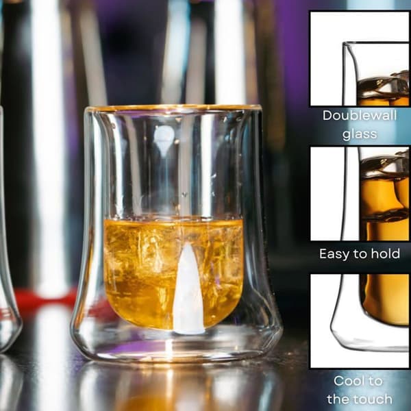 Cocktailglas - aperitifglas Vialli design Set med 2 låga glas med dubbelvägg Soho 240 ml 8920