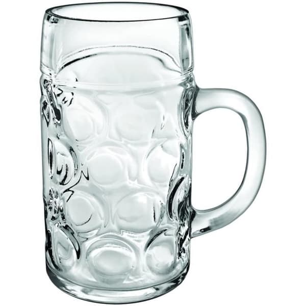 Borgonovo 1104000 Don 2-pints Verres en Verre för öl med Handtag 1 lt Lot av 6
