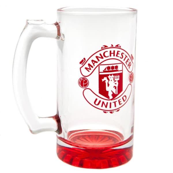 Manchester United FC Crest Glass Tankard