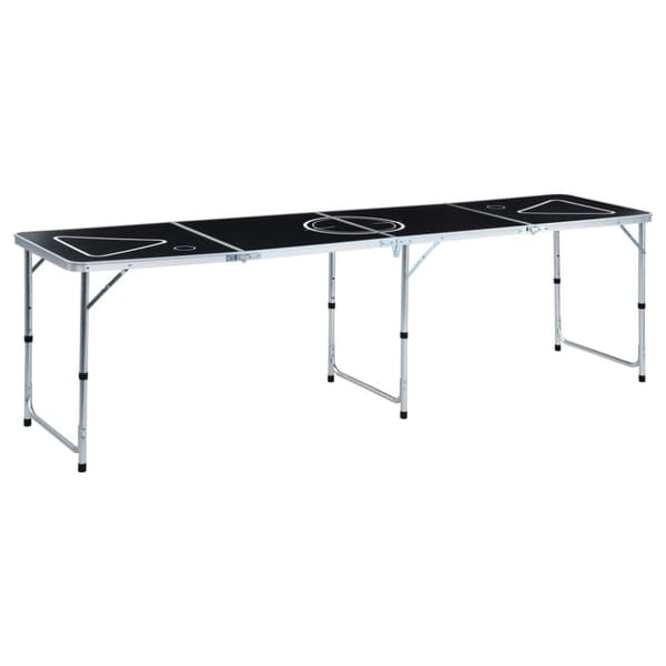 vidaXL foldbart beer pong-bord 240 cm sort