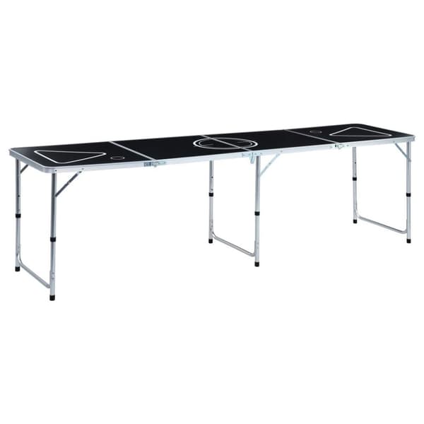 vidaXL foldbart beer pong-bord med kopper og bolde 240 cm