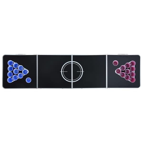 vidaXL foldbart beer pong-bord med kopper og bolde 240 cm