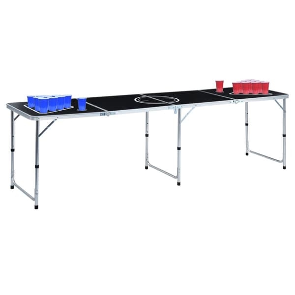 Hopfällbart ölpingisbord med koppar och bollar 240 cm