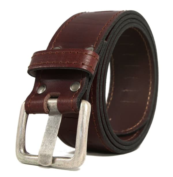 Brunt 40mm jeansbälte i kalvskinn
