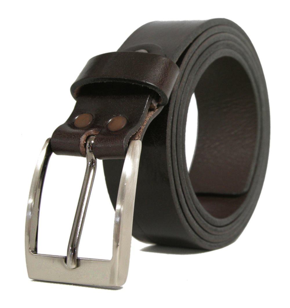 Brunt 30mm jeansbälte i kalvskinn