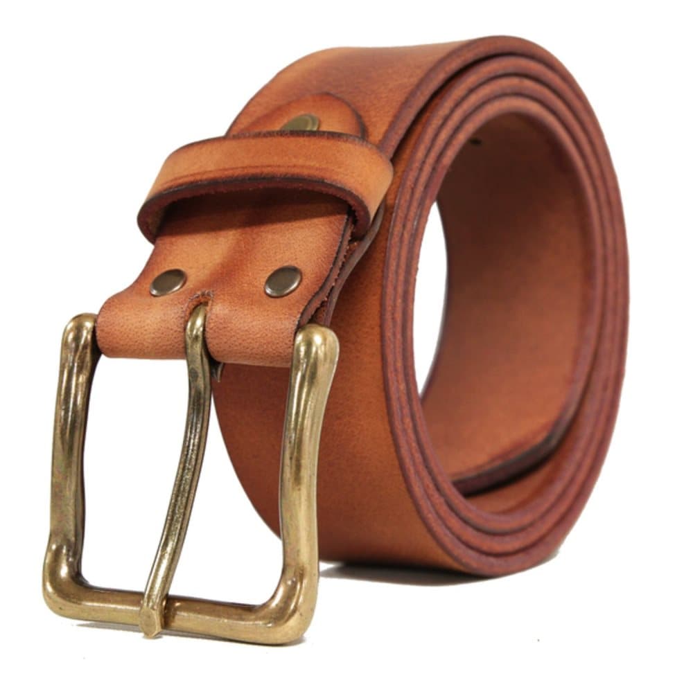 Konjaksbrunt 40mm jeansbälte i kalvläder