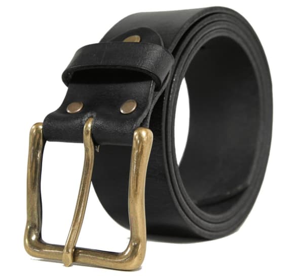 Svart 40mm jeansbälte i kalvläder