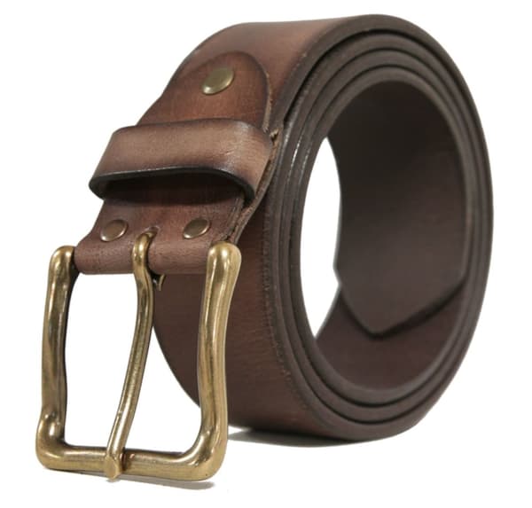 Brunt 40mm jeansbälte i kalvläder