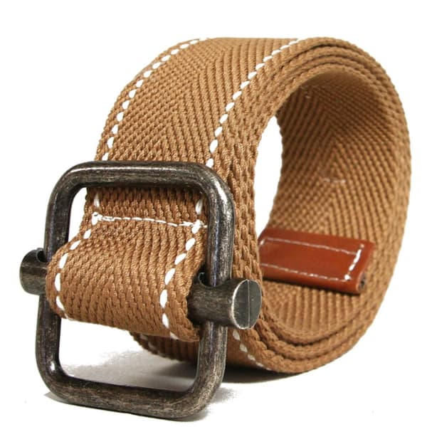 Beigebrunt 40mm bälte i textil