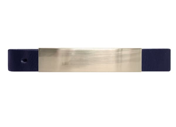Marinblått 20mm damskärp i kalvläder