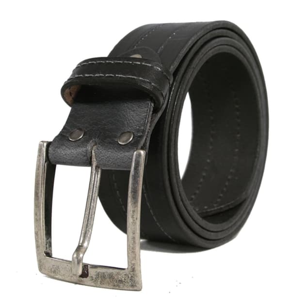 Svart 40mm jeansbälte i kalvläder