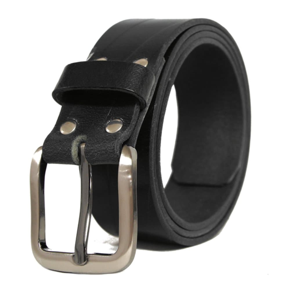 Svart 35mm jeansbälte i mönstrat kalvläder
