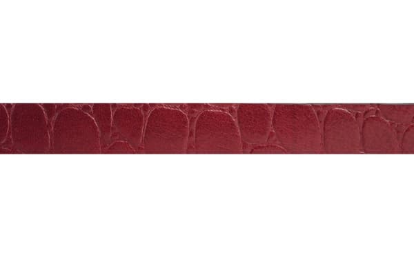 Vinrött 25mm crocco damskärp i kalvläder