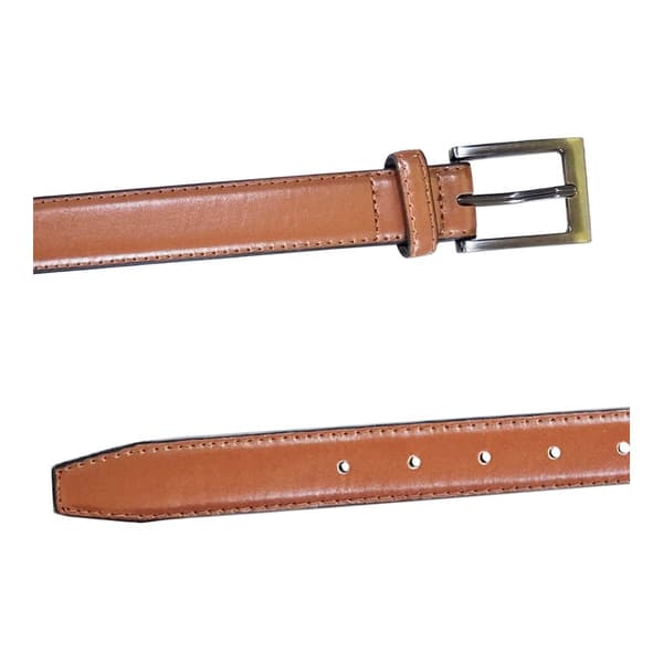Duke Mens D555 Anthony Stitched läderbälte med fyrkantigt spänne