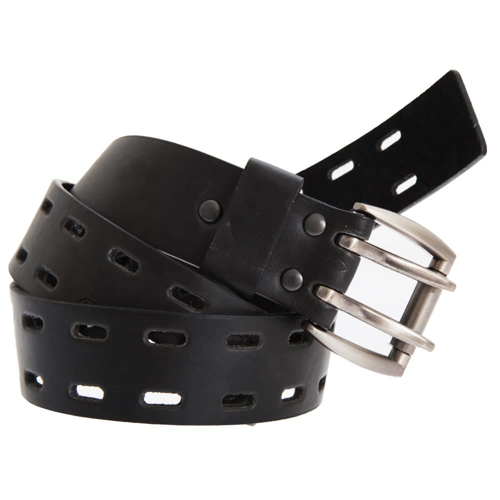 Forest Belts Mens 1.50 tum slätt läderbälte med dubbelt spänne
