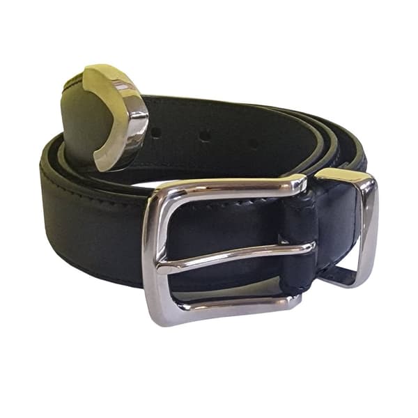 Duke Mens D555 Joseph Bonded Leather Metal Tip Waist Belt Black 38