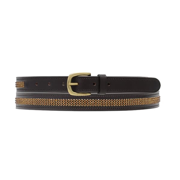 Hy Womens/Ladies Crystal Diamante Leather Belt
