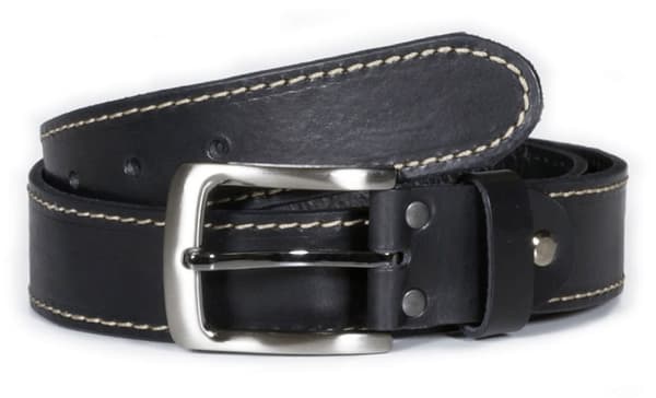 Svart 35mm jeansbälte i kalvläder