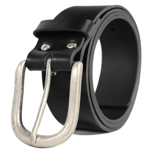 Klassiskt svart läderbälte 40mm