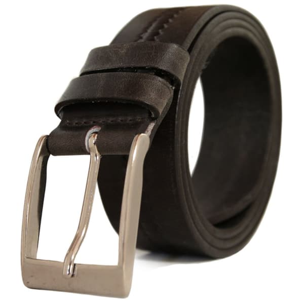 Svart 35mm herrbälte i oxläder