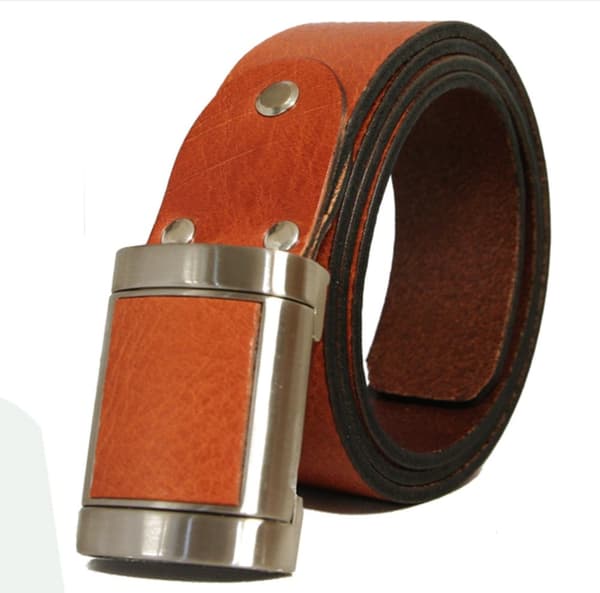 Konjaksbrunt 35mm jeansbälte i kalvläder