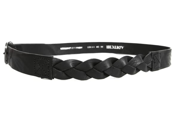 Svart 30mm damskärp i kalvläder