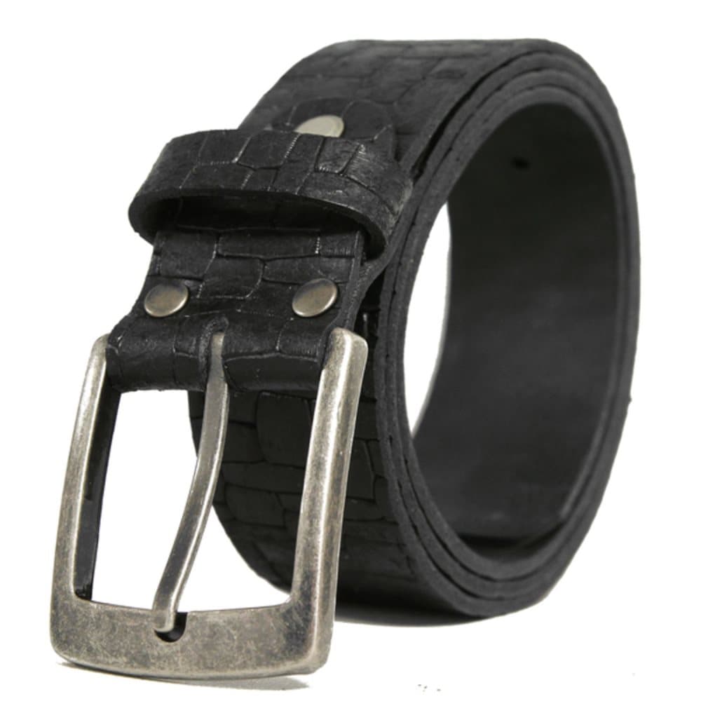 Svart 35mm crocco jeansbälte i kalvläder