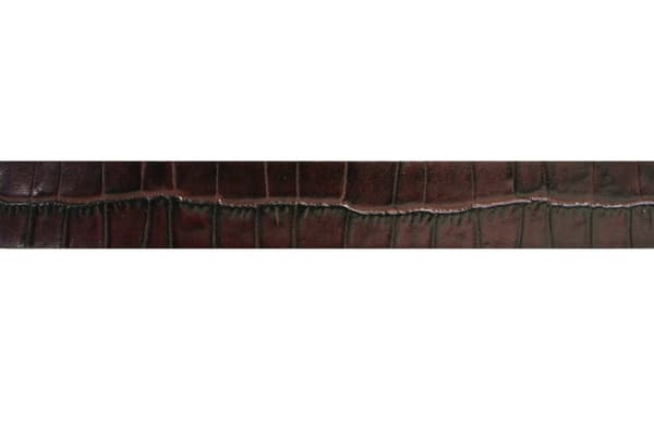 Brunt 25mm crocco damskärp i kalvläder