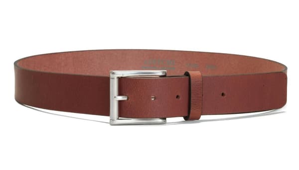 Konjaksbrunt herrbälte i oxläder 40mm