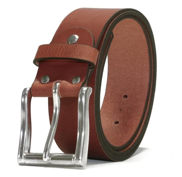 Konjaksbrunt herrbälte i oxläder 40mm