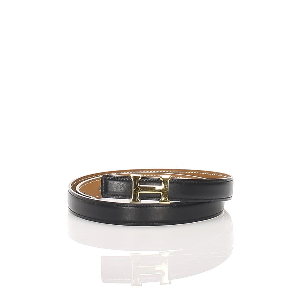 Hermes Constance Leather Belt Black