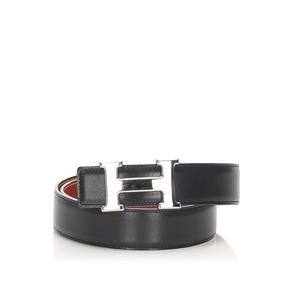 Hermes Constance Leather Belt Black