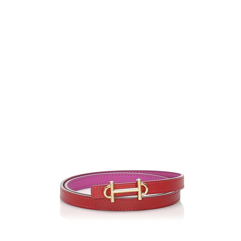 Hermes Reversible Leather Belt Pink