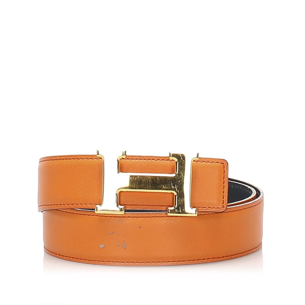 Hermes Constance Leather Belt Orange