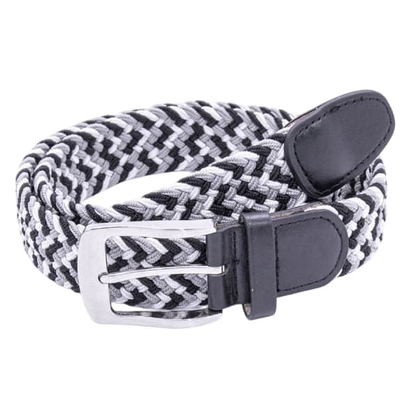 Duke Mens D555 Quinn Braided Stretch Belt Grey/White/Black 7XL