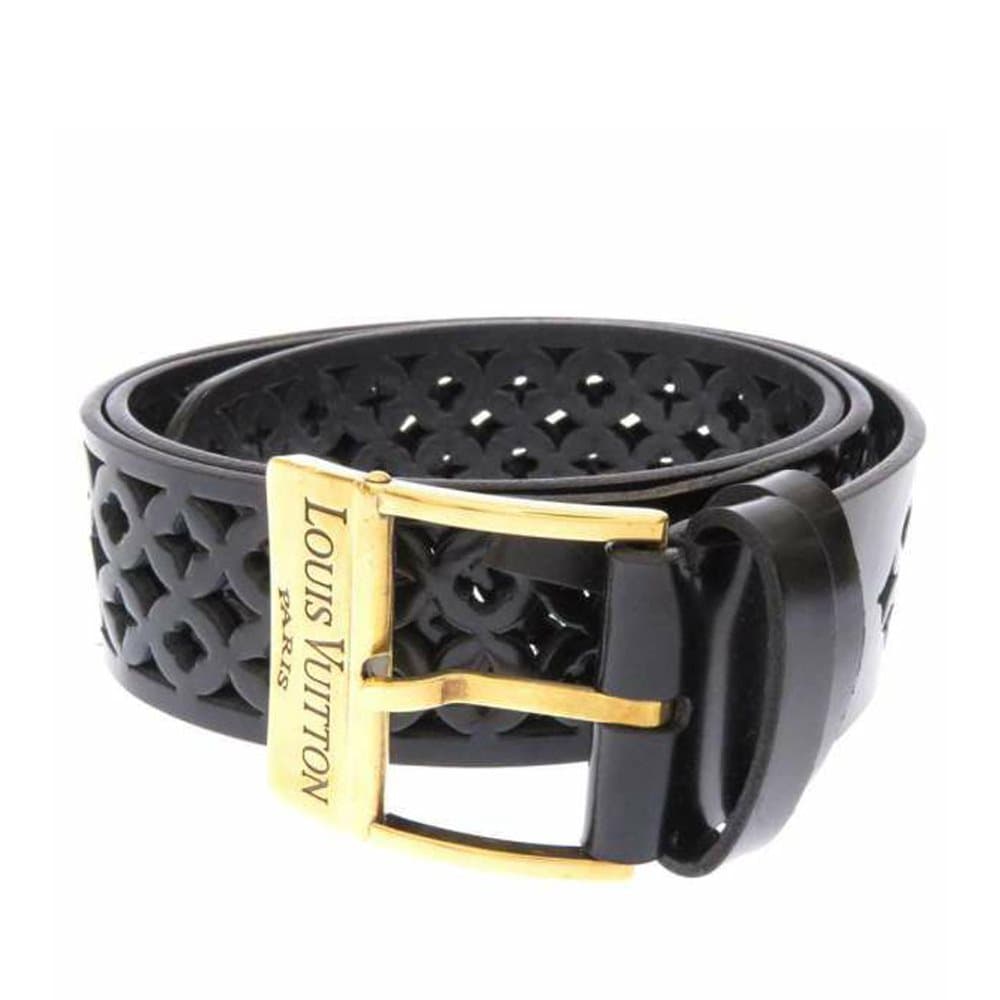 Louis Vuitton Monogram Lasercut Leather Belt Black