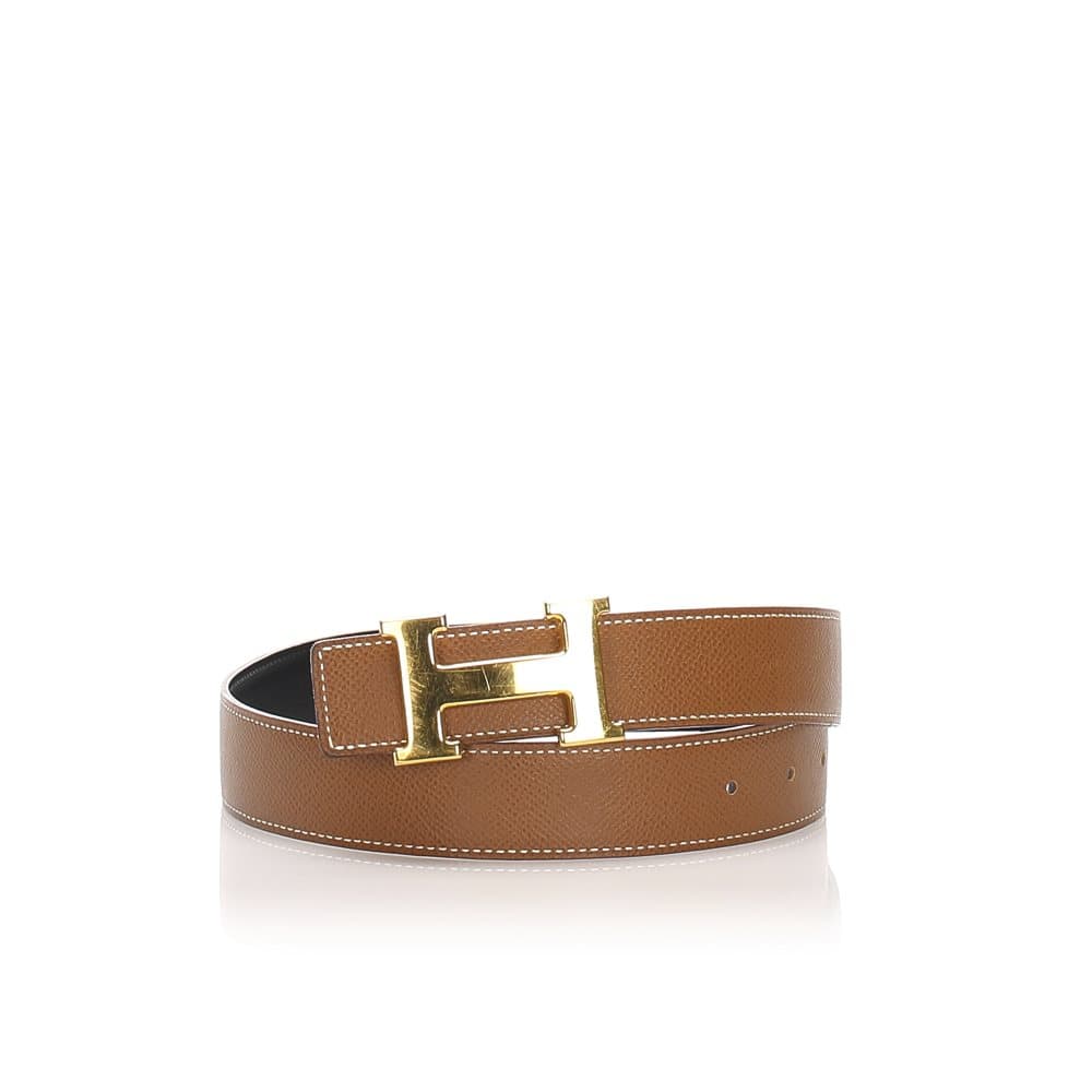Hermes Constance Leather Belt Brown
