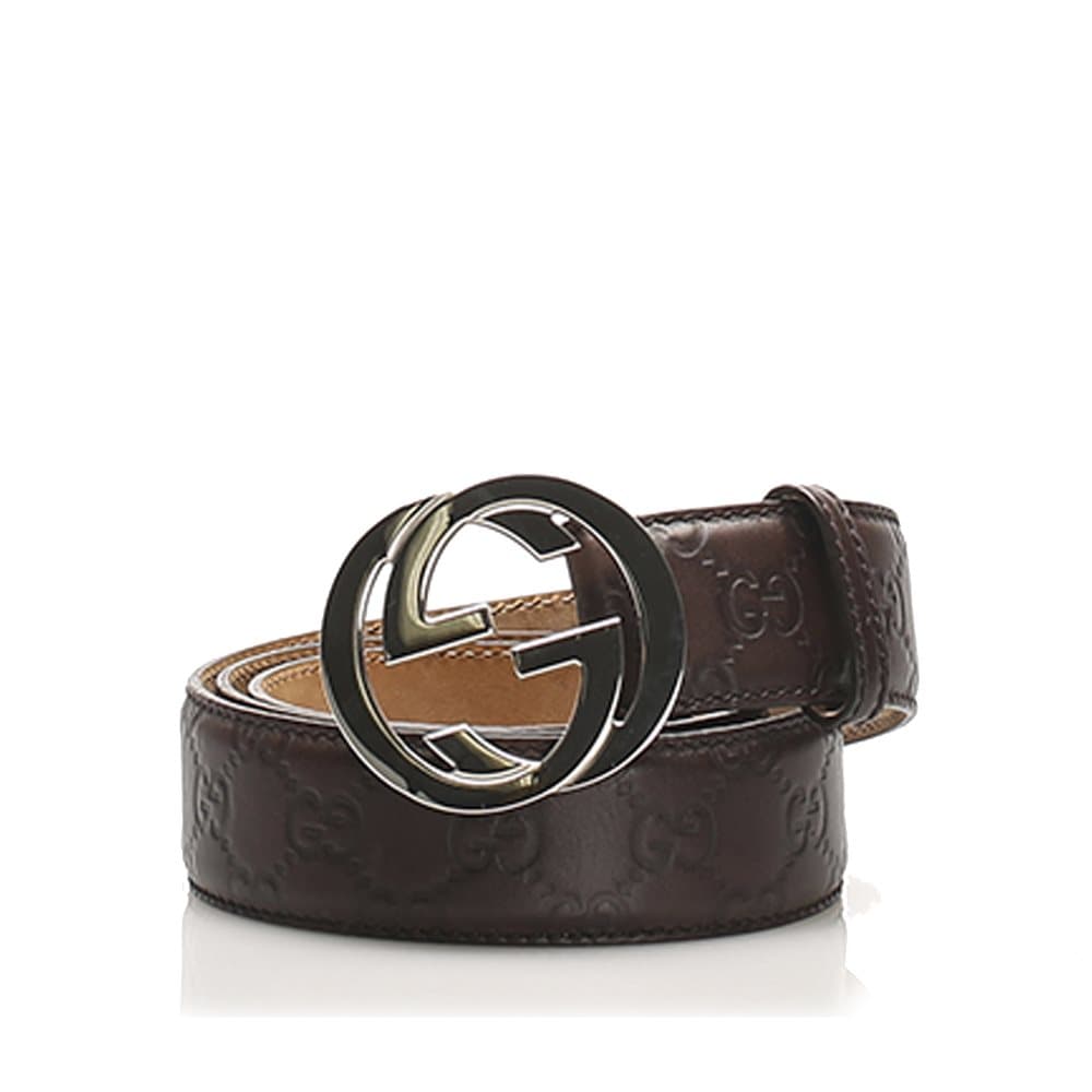 Gucci GG Leather Belt Brown