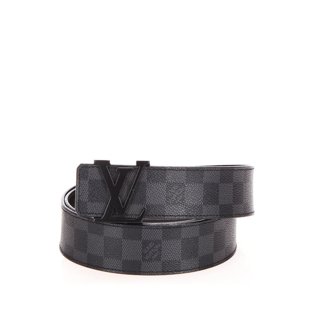 Louis Vuitton Damier Graphite Initiales Belt Black