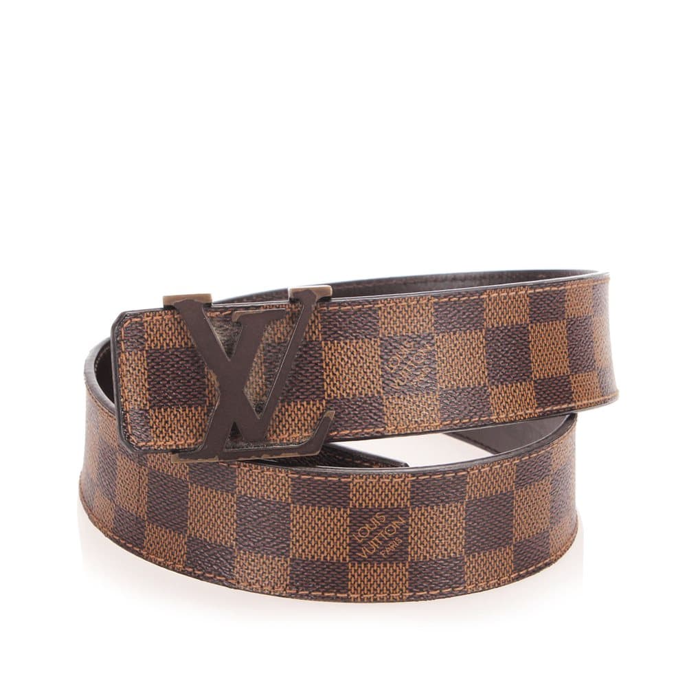 Louis Vuitton Damier Ebene Initiales Belt Brown