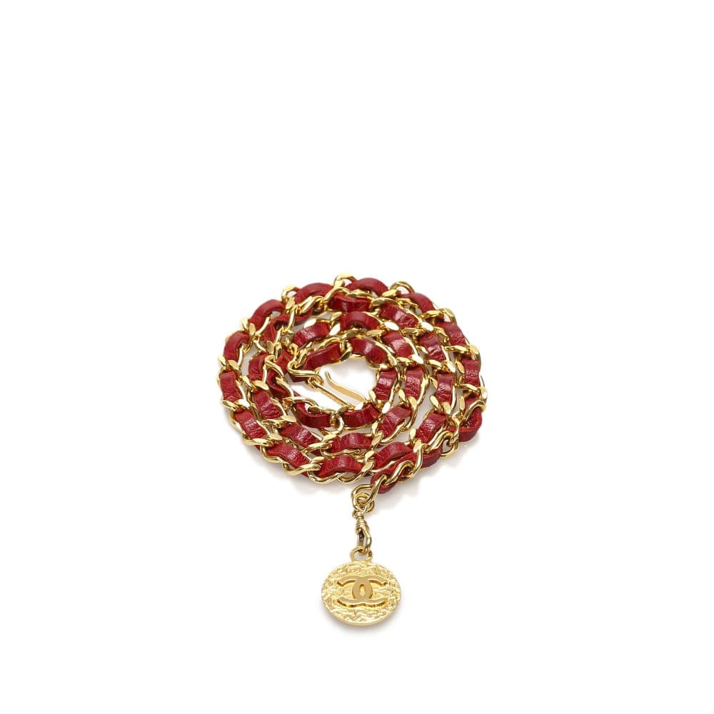 Chanel Medallion Chain Belt Red