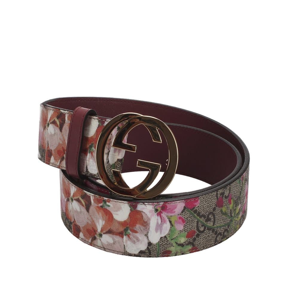 Gucci GG Supreme Flora Belt Brown