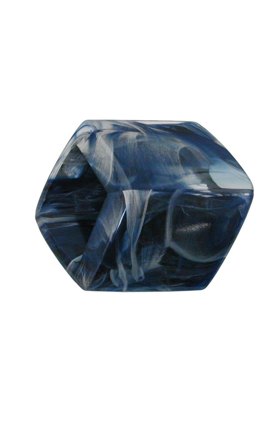 SCARF BEAD SLANTED BLUE MARBLED GLOSSY
