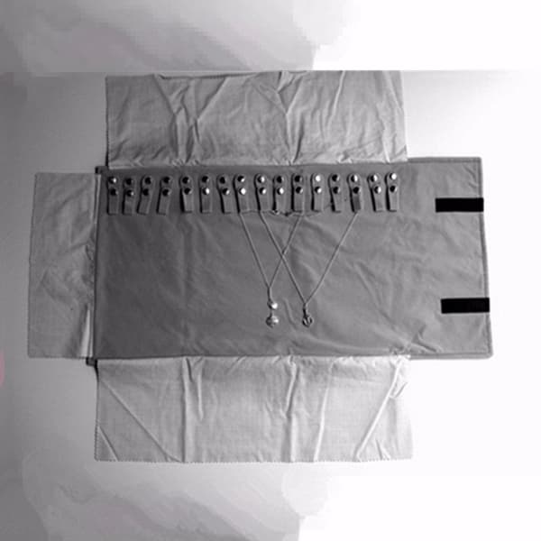 Kvinnor Organizer Smycken Roll Rese Makeup Väska Örhängen Grå Fodral Påse Mode
