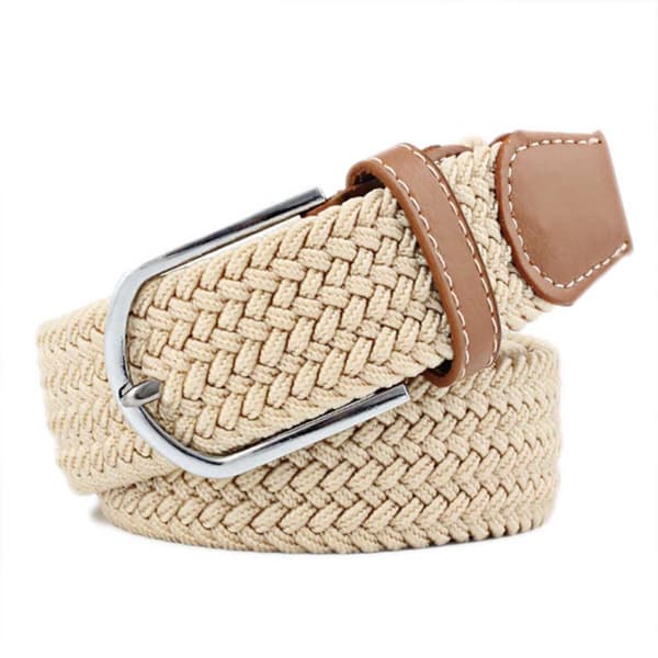 Stretch Belt Canvas stof skarp W26-W36 beige