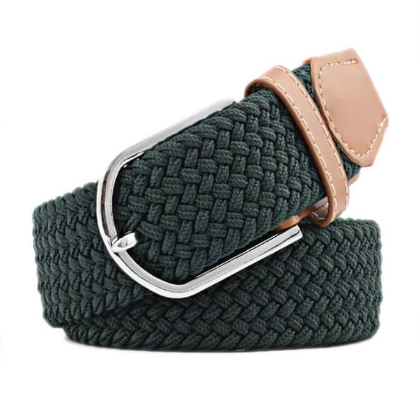 Elastic Canvas Belt - Stoffskarp med strekk W26 -W36 grønn