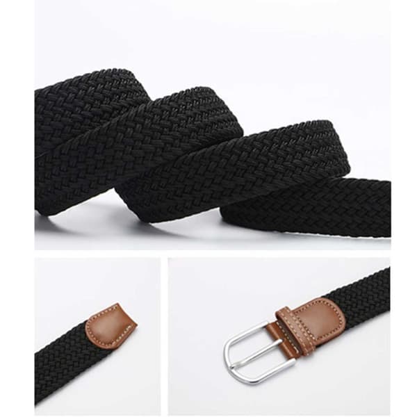 Elastiskt Bälte – Canvas Tyg Skärp med Stretch W26-W36 Vit