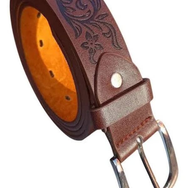 Forest Mens Adult Floral Leather Belt