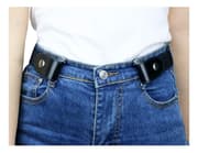 INF Elastisk belte uten spenne (en størrelse), svart  2 pack 2-pack