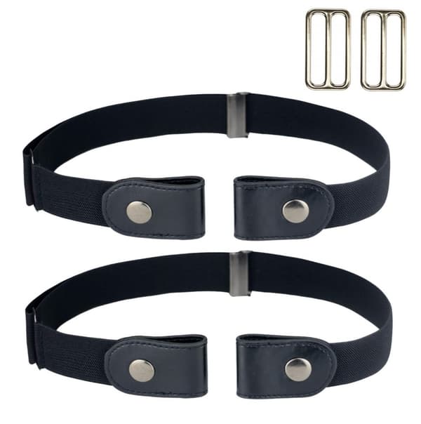 INF Elastiskt skärp utan spänne (one size) Svart Svart L 2-pack